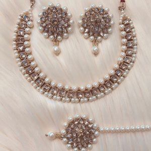 Necklace, Earrings and Tikka Jewelry Set
